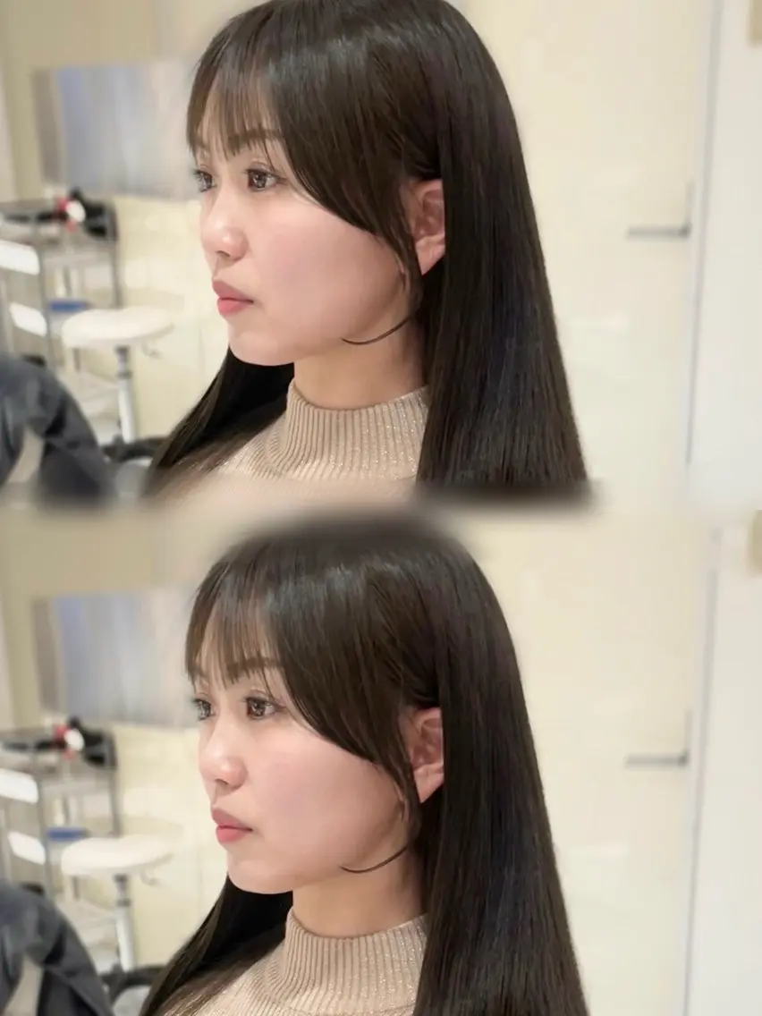 ロング カラー 韓国風ヘア サイドバング カット ヘアカラー トリートメント 6月NEWopen/ MINAMI🩶のヘアスタイル
