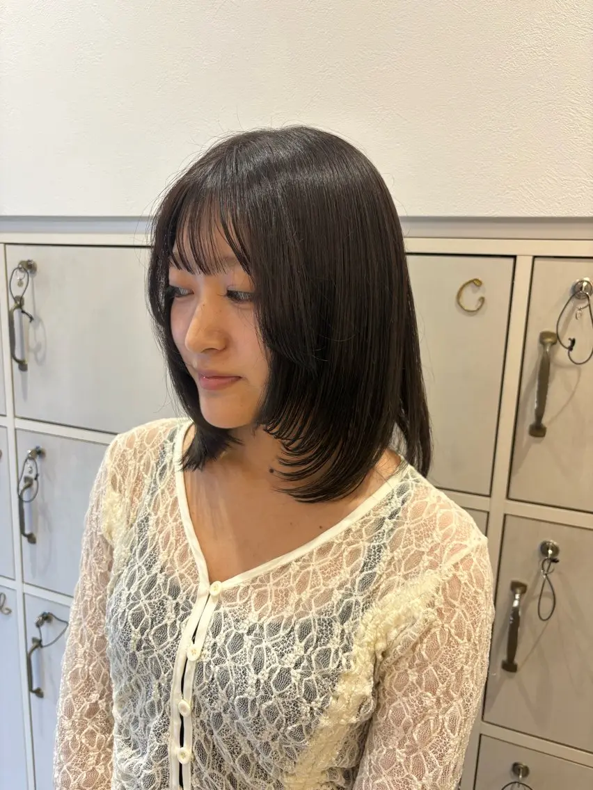 ミディアム ヘアカラー 前田 彩花のヘアスタイル