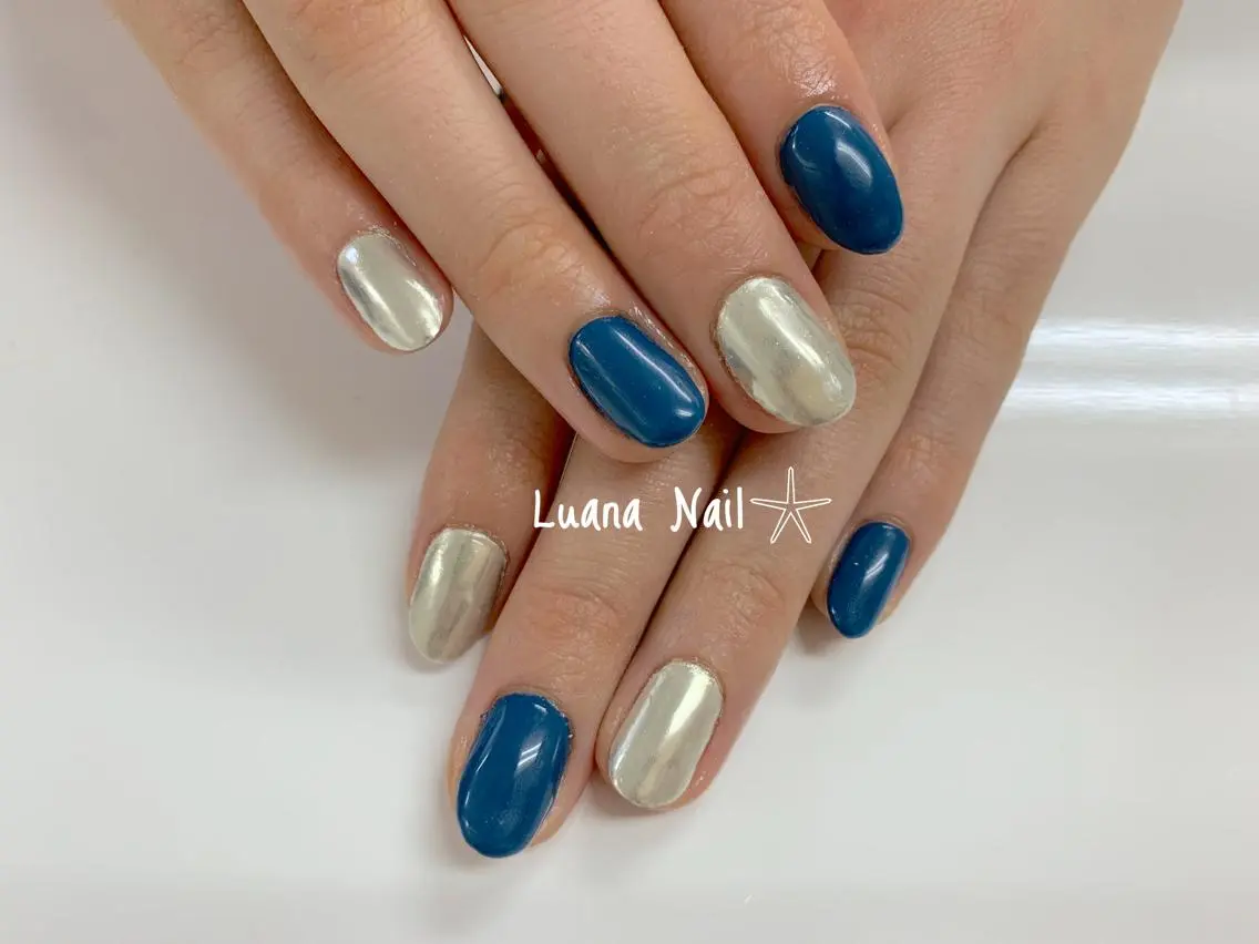 ネイル ミラーネイル ハンドネイル BeauJu by Luana Nailのネイルデザイン
