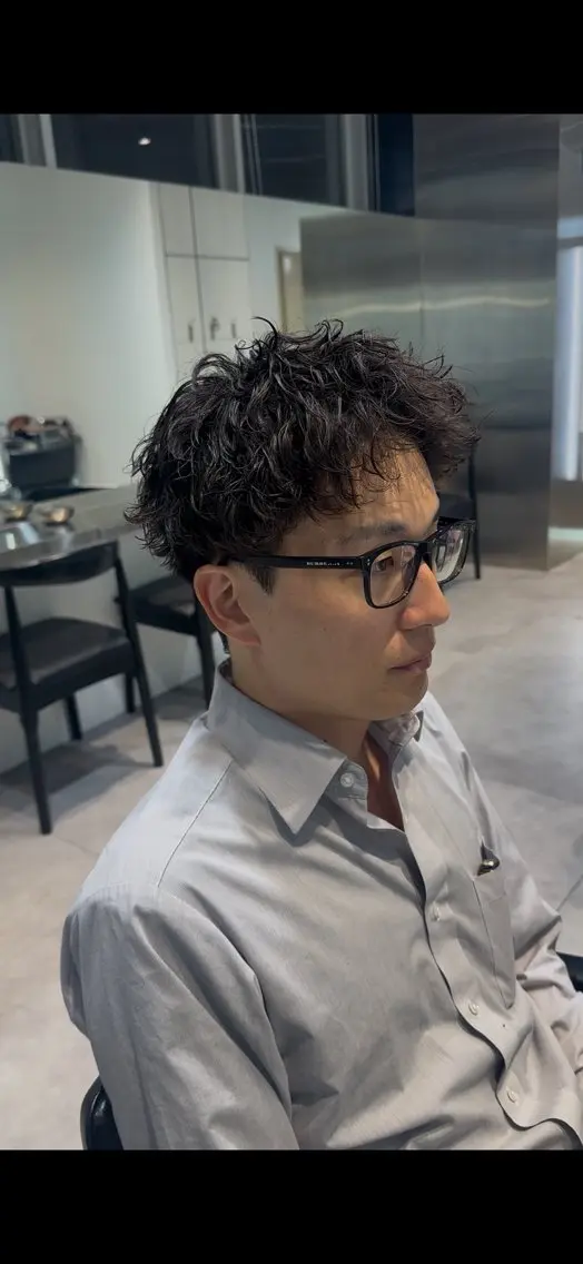 ショート パーマ メンズ ショートヘア 似合わせパーマ🔥 河浪 大智のヘアスタイル