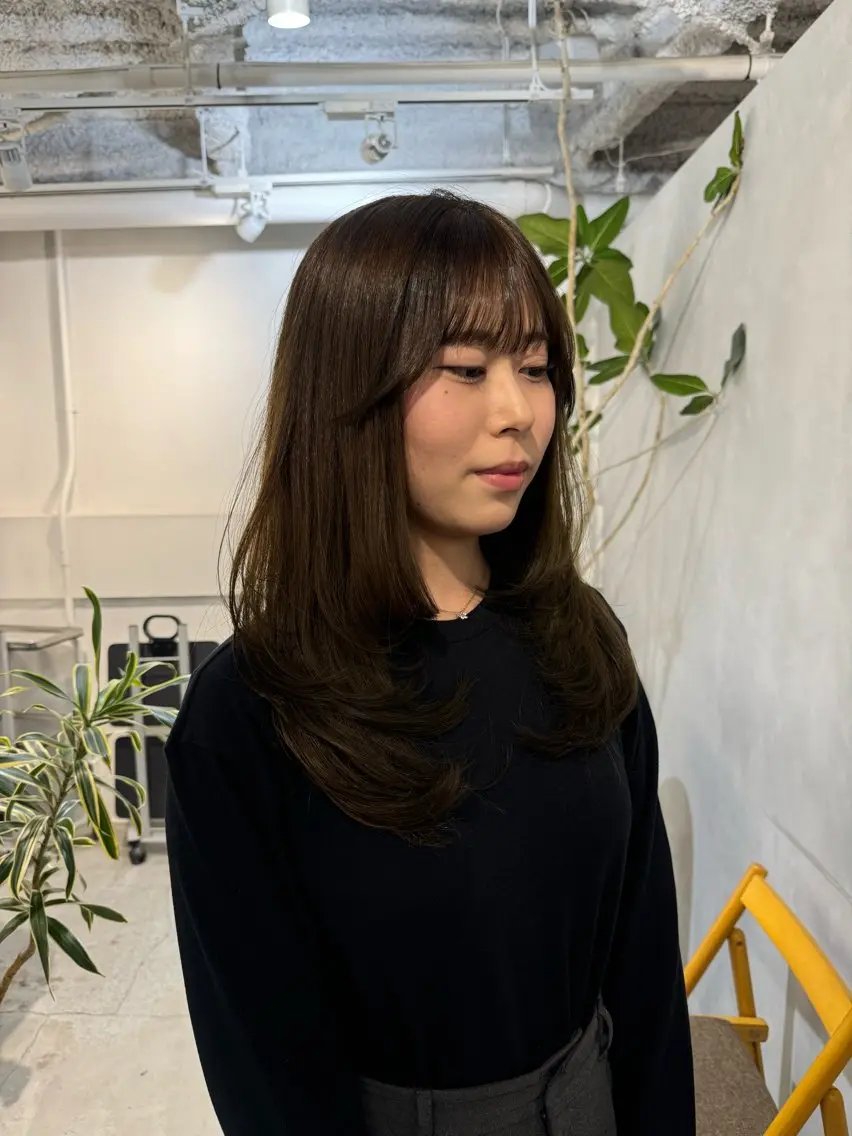 セミロング カット ヘアカラー トリートメント 新宿/顔周りカット +レイヤー=しずく♩のヘアスタイル