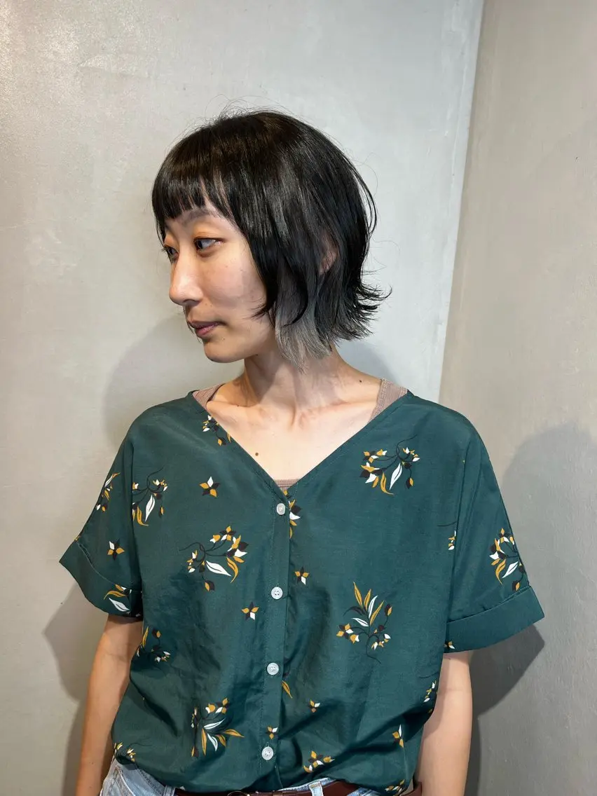 ショート カラー カット ヘアカラー トリートメント Aya/四条烏丸/ 酸性ストレートのヘアスタイル