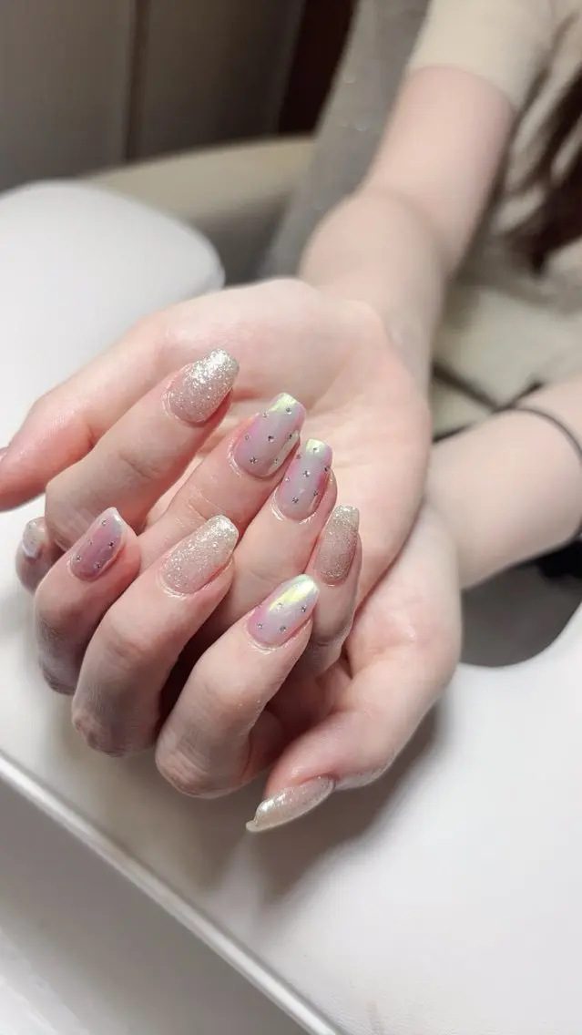 ネイル オーロラネイル ドット ハンドネイル フットネイル ishida miokaのネイルデザイン