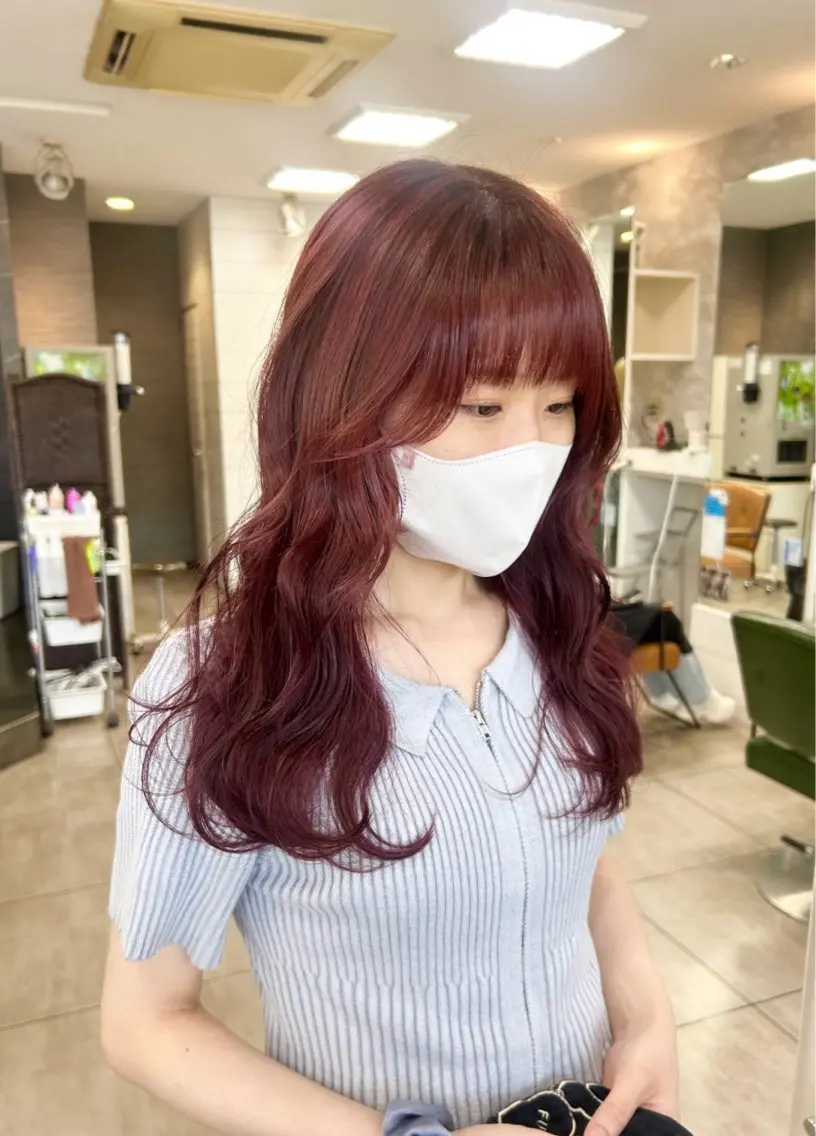 セミロング カット ヘアカラー レイヤー/艶髪カラー 森本くるみのヘアスタイル