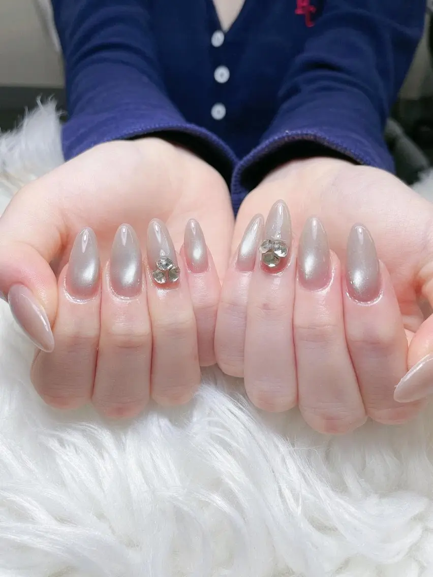 ネイル 長さ出し フレンチネイル グラデーション 韓国ネイル マグネットネイル ハンドネイル Lannie nailのネイルデザイン