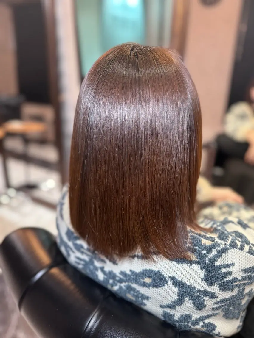 ミディアム 縮毛矯正 LuanaTOKYO 都築佑汰のヘアスタイル
