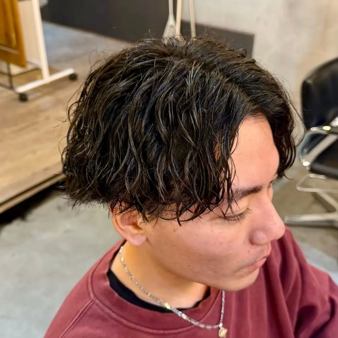 ショート パーマ メンズ シャドウ ツイスパ ニュアンスおがたのヘアスタイル