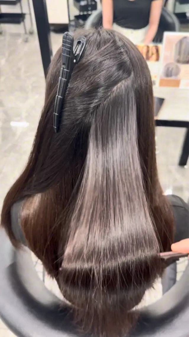 ロング カット 縮毛矯正 りきと🦋河原町 縮毛矯正/艶カラーのヘアスタイル