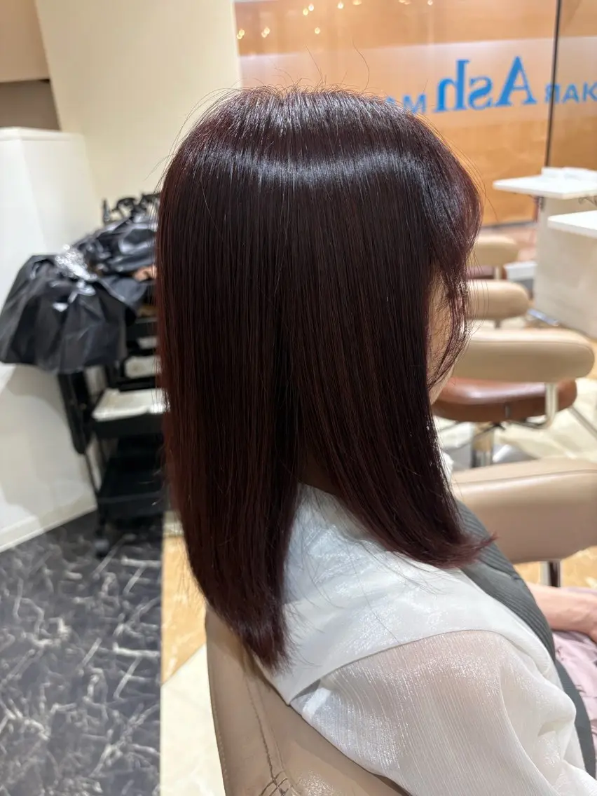 ミディアム カット ヘアカラー 髪質改善カラー なーこ💖🌈のヘアスタイル