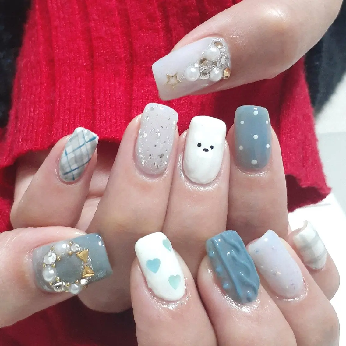 ネイル 冬ネイル クリスマス ハンドネイル 池元 真由美のネイルデザイン
