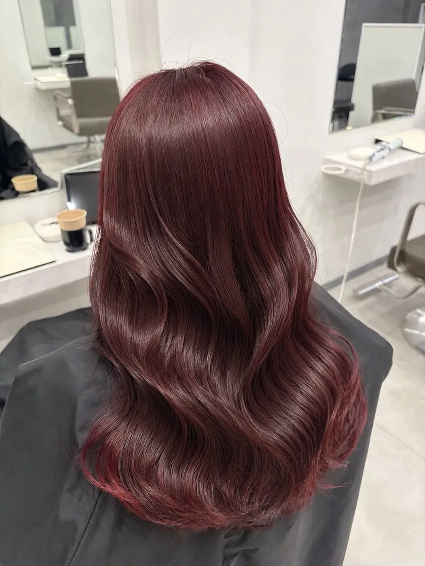 ロング カラー カット ヘアカラー トリートメント 🍒暖色カラー/ 透明感/hina🍒のヘアスタイル