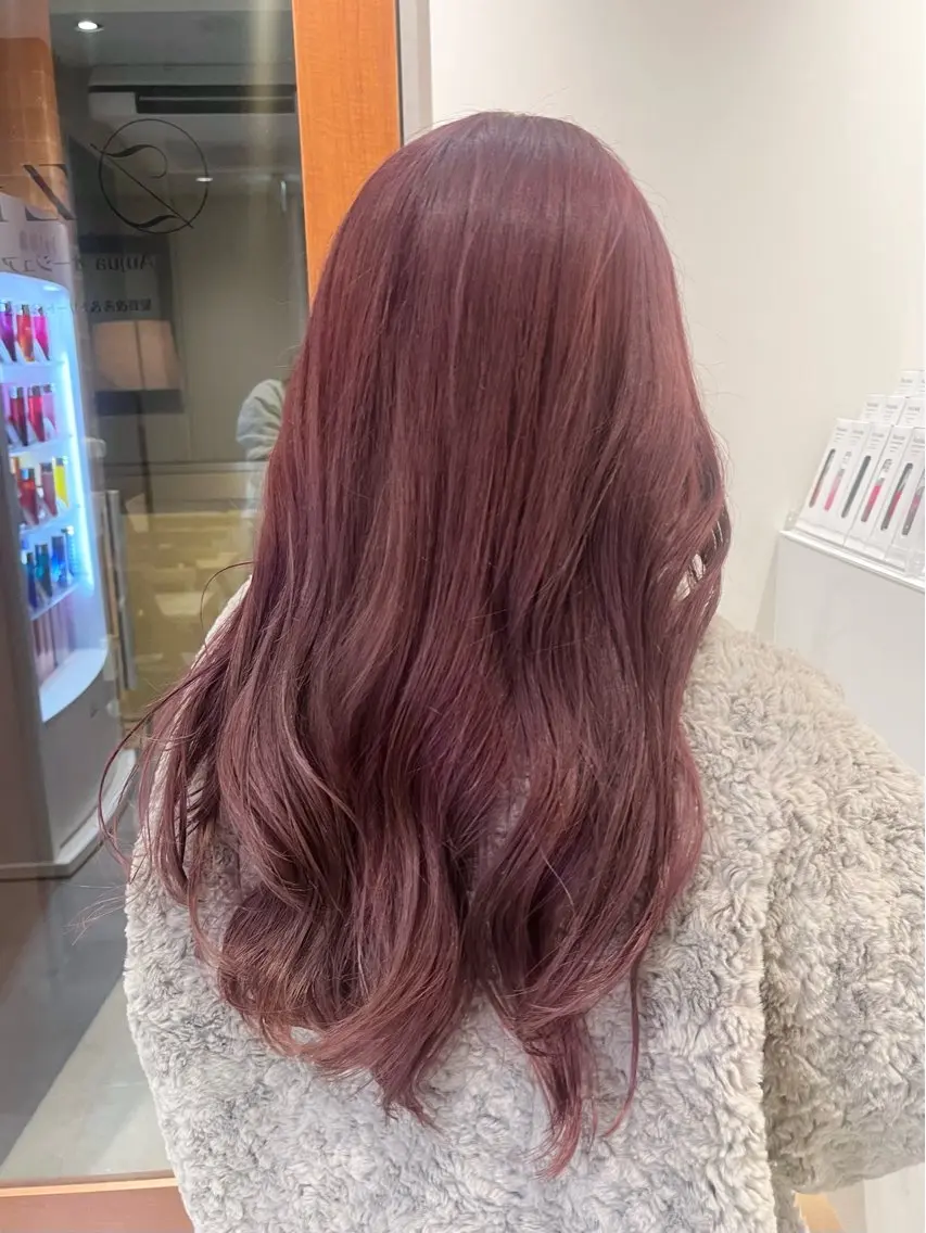 ロング カラー ブリーチ ラベンダーカラー ピンクカラー ピンクラベンダー カット ヘアカラー トリートメント ﾚｲﾔｰ🩵透明感 ೀユイ🌙のヘアスタイル