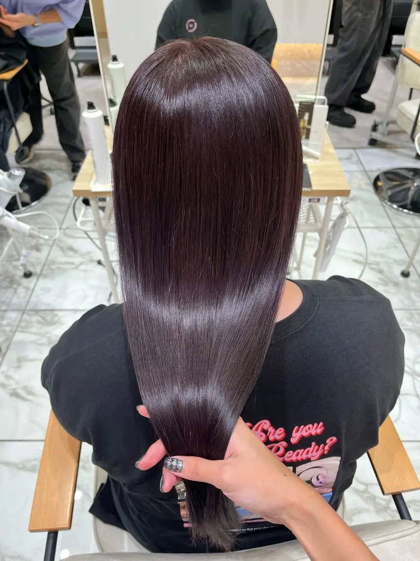 ロング カラー グレージュ パープルカラー パープルグレージュ ∴Sanae. ∴ トータルビューティーのマツエク・マツパデザイン