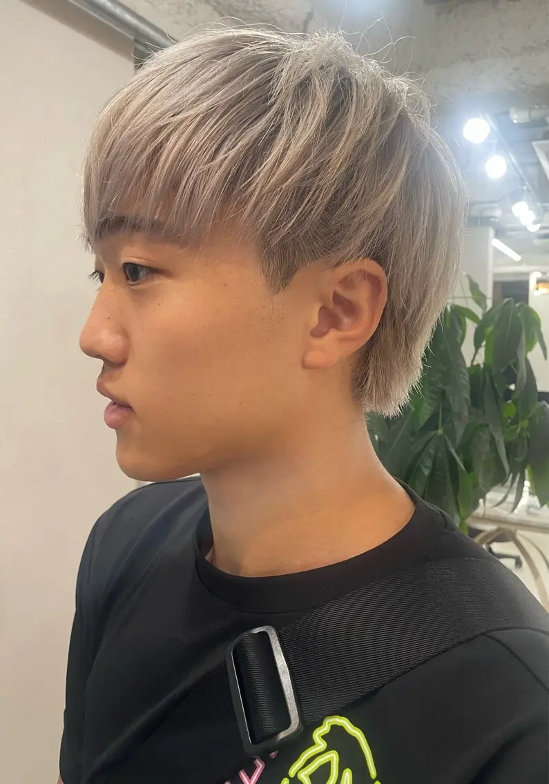 ショート メンズ メンズブリーチ メンズハイトーン ヘアカラー 自然な縮毛矯正/ メンズtatsukiのヘアスタイル