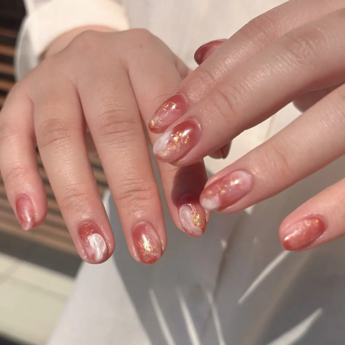 ネイル ニュアンスネイル 梅本 愛のネイルデザイン