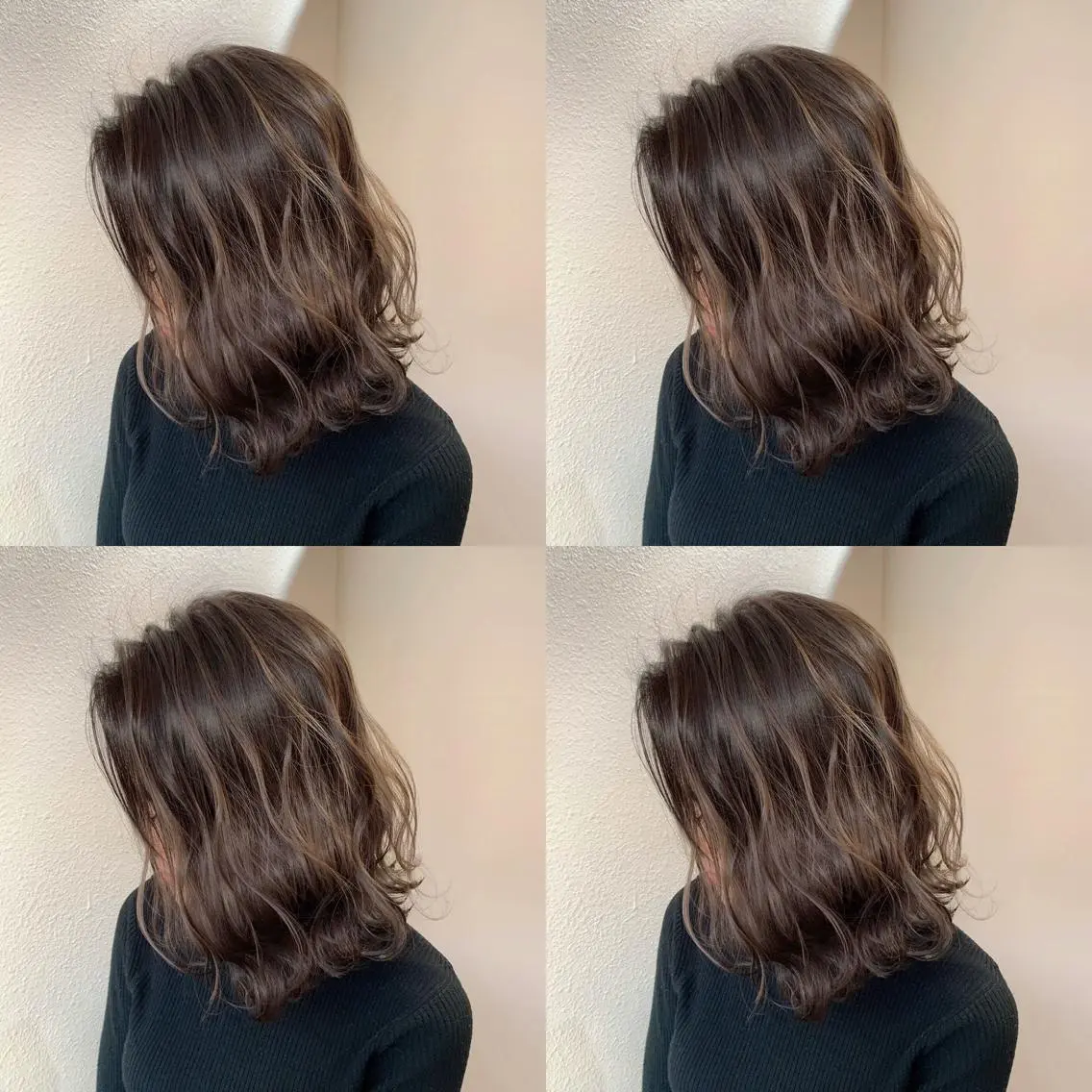 セミロング カラー バレイヤージュ ハイライトカラー ハイライト レイヤーカット 似合わせ/ブリーチ カラー.岡田友仁のヘアスタイル