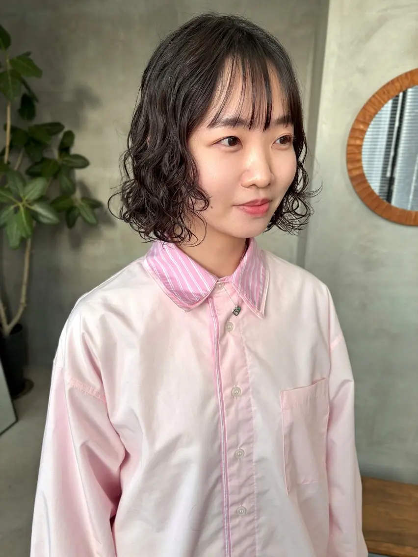 ミディアム パーマ ミディアムパーマ ボブ デジタルパーマ カット パーマ トリートメント tetohair 森田浩平のヘアスタイル