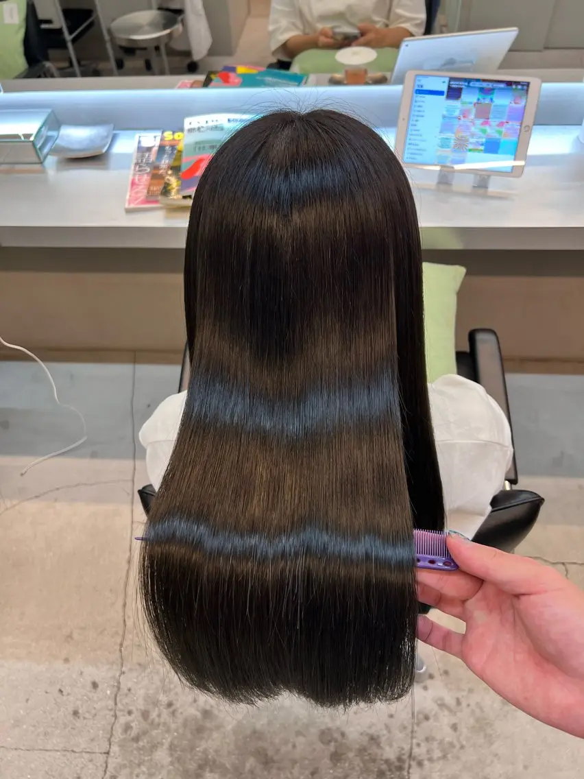 ミディアム 縮毛矯正 トリートメント 乾かすだけでまとまる /髪質改善西村涼太のヘアスタイル