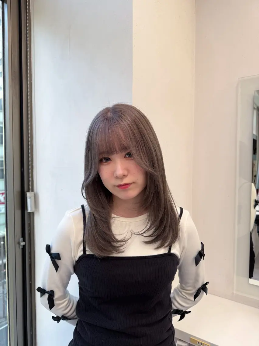 セミロング カラー ヘアアレンジ Over hair_ misakiのヘアスタイル