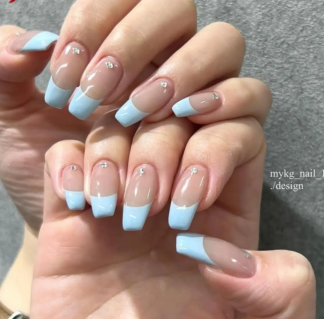 ネイル アートネイル クリアネイル 成人式 長さ出し フラッシュネイル ハンドネイル Lucky nail salonのネイルデザイン