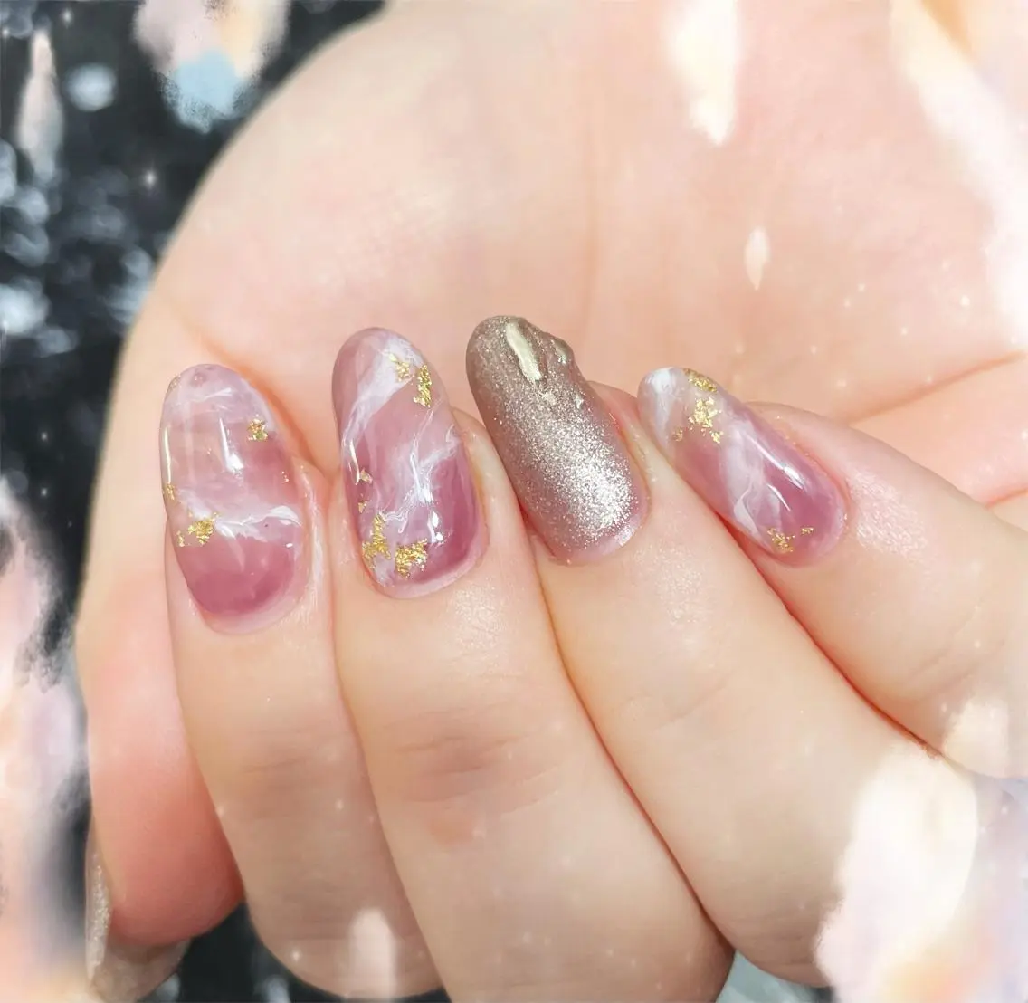 ネイル 大理石ネイル(マーブル) ニュアンスネイル ハンドネイル S.NAIL Suuのネイルデザイン