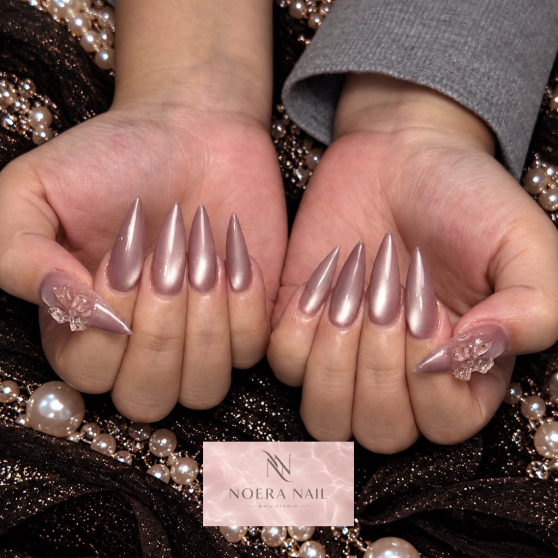 ネイル 長さ出し キラキラネイル 韓国ネイル ロングネイル 持ち込み ハンドネイル ハンドケア NOERA NAIL チップ長さ出し大塚店のネイルデザイン