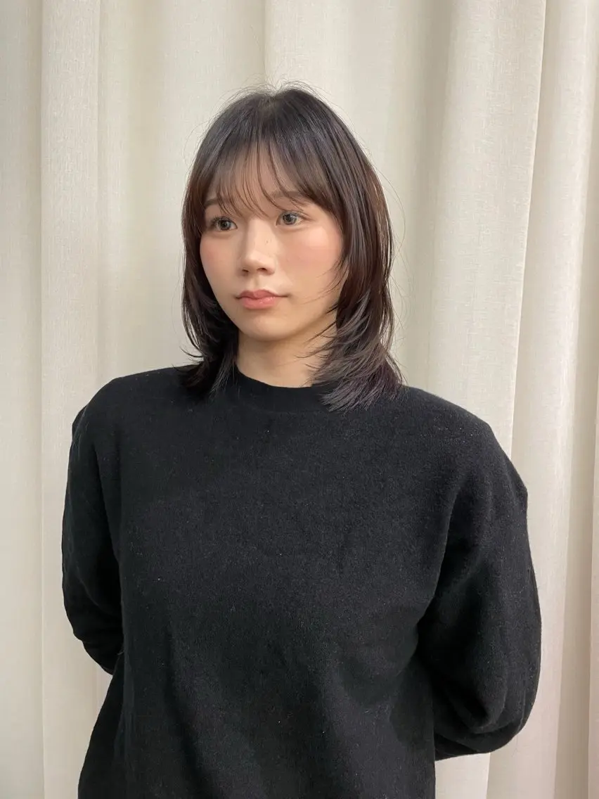 ミディアム カラー ミディアムレイヤー レイヤーカット カット ヘアカラー トリートメント レイヤーカット🎀 kanaのヘアスタイル