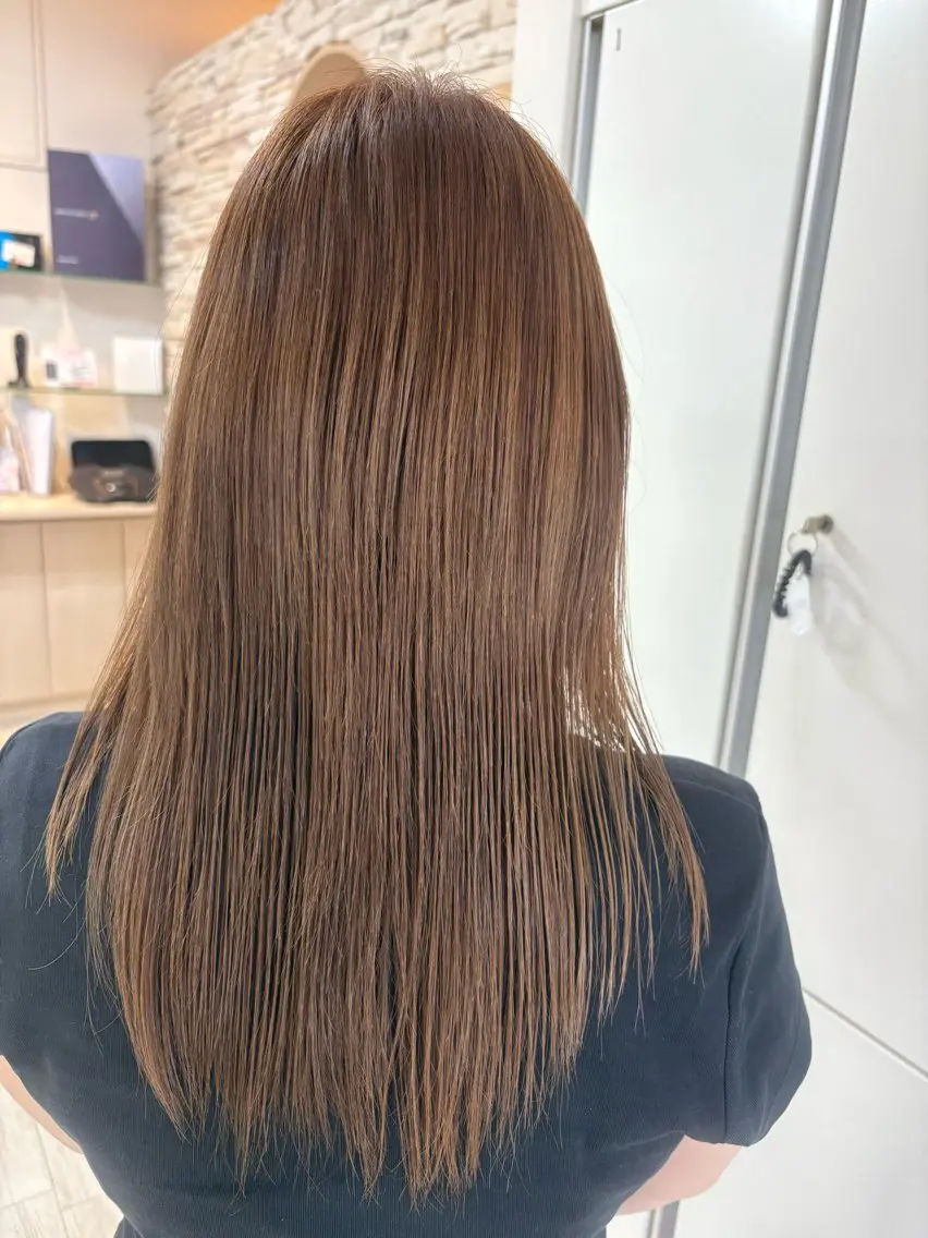 セミロング カラー 透明感カラー ダブルカラー ハイライトカラー インナーカラー 顔まわりレイヤー CREA渋沢 モデル募集🌺アイナのヘアスタイル