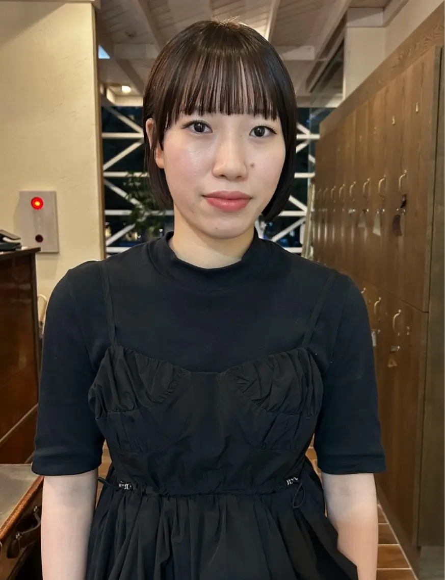 ショート カラー 髪質改善 韓国風ヘア 縮毛矯正 カット ヘアカラー 縮毛矯正 西 優衣奈のヘアスタイル