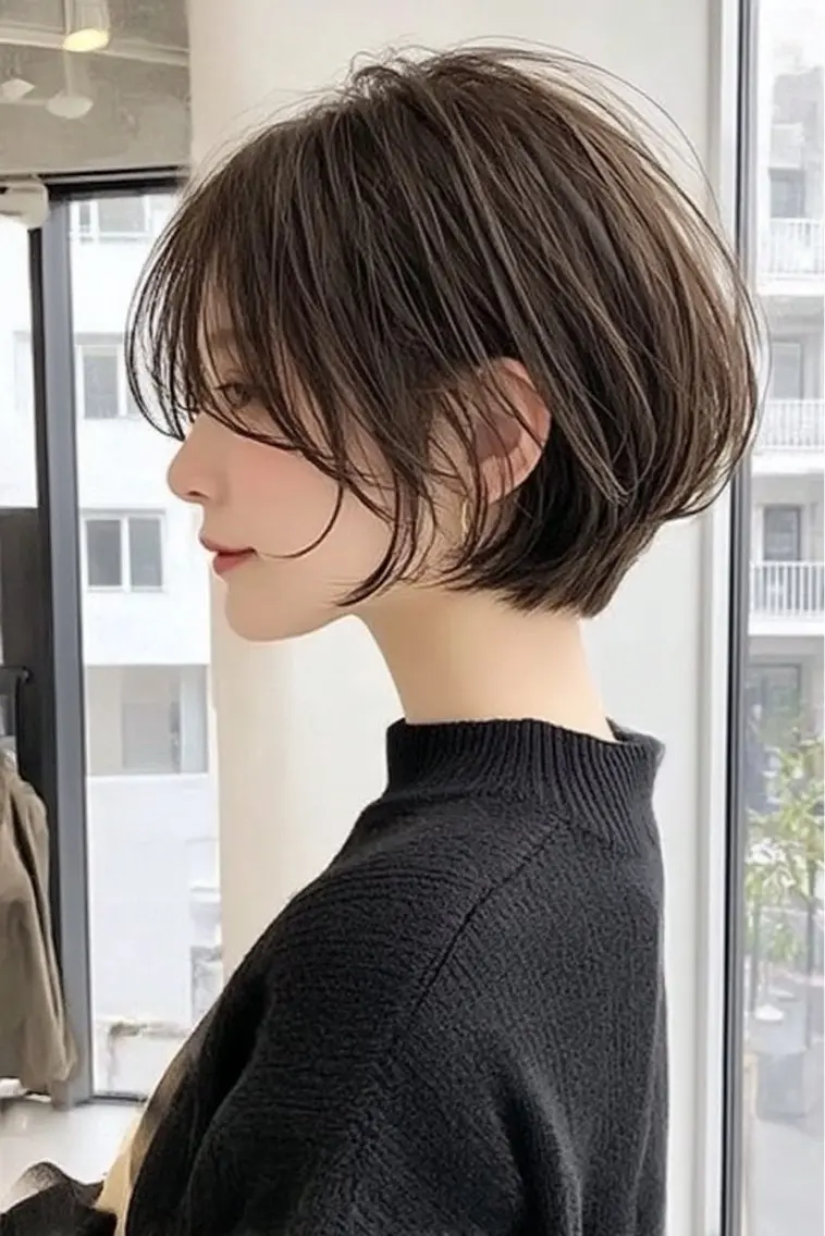 ショート 似合わせレイヤー ‪ෆ‪.*艶髪補修のヘアスタイル