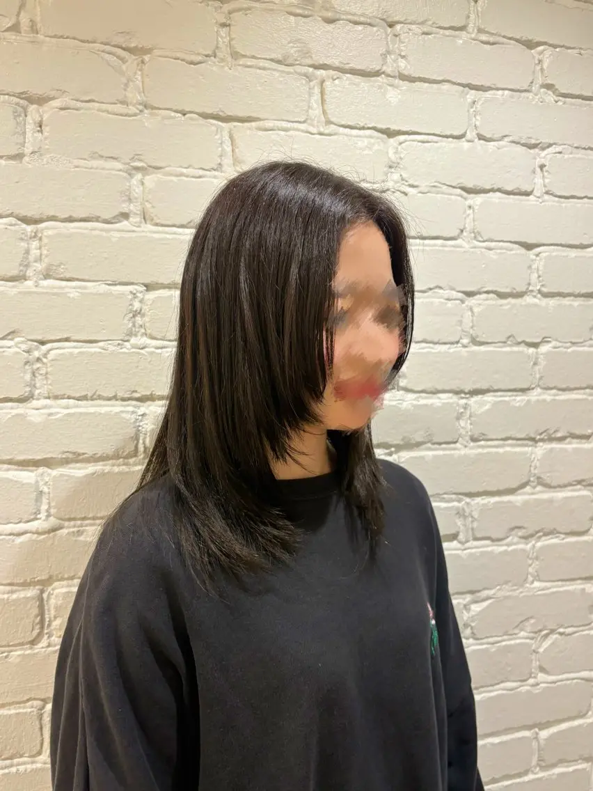 セミロング カラー ブリーチ ブラウンカラー レイヤーカット 縮毛矯正 カット ヘアカラー 🩵り ん🦋のヘアスタイル