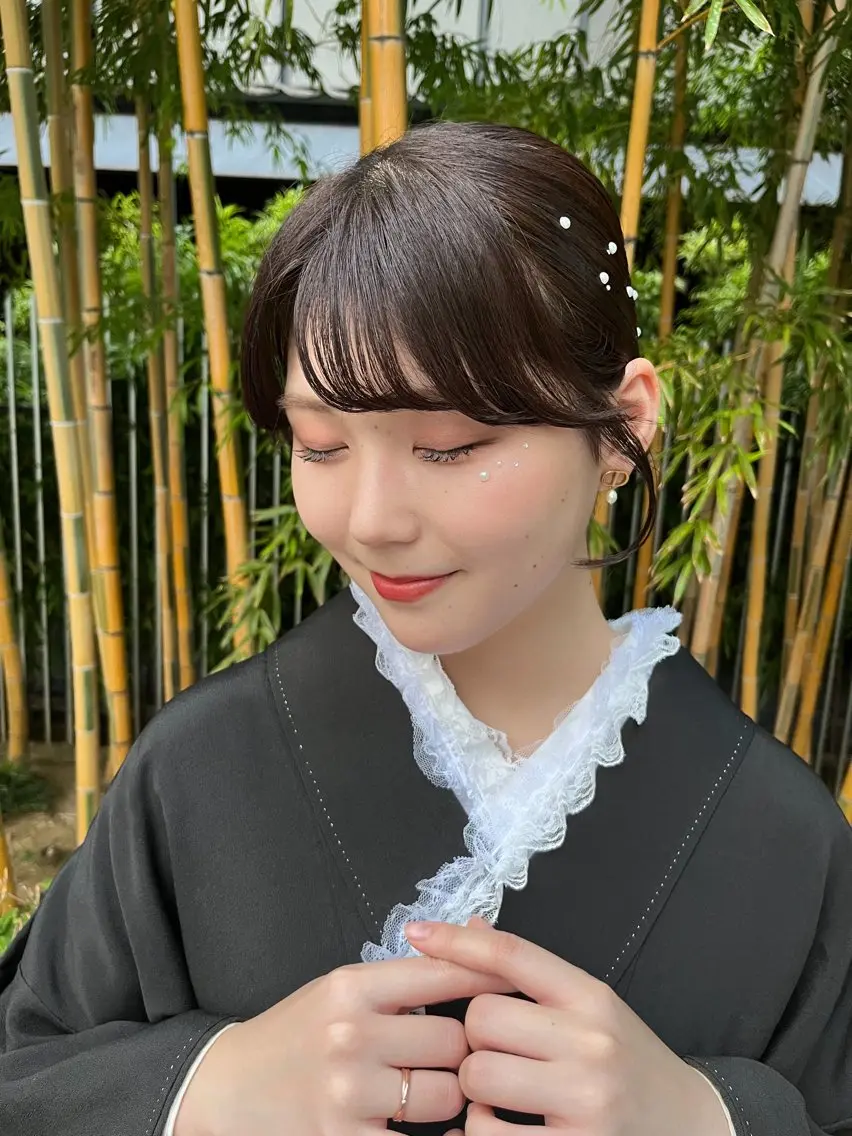 ✨💐【ヘアセット+フルメイク】💐✨早朝7:00​〜​ご案内可能です🫶🏻ヘアセット ヘアアレンジ フルメイク 参列ヘアの写真