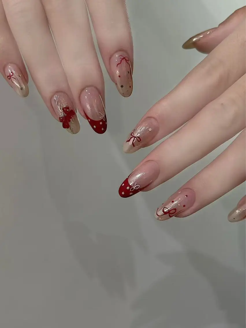 ネイル フラワーネイル フレンチネイル ジェルネイル ガラスフレンチ ハート ハンドネイル BabyYouMi nailのネイルデザイン