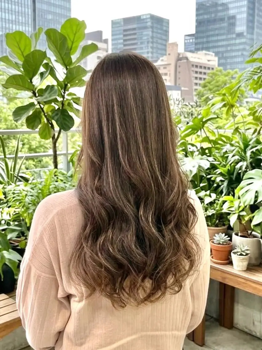〔🌿ブリーチ無し!シークレットハイライト🌿〕 カラー剤ハイライトカラー&ナノスチームトリートメントの写真