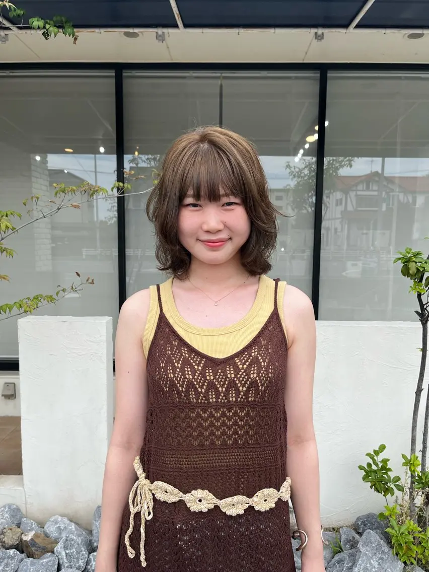 ミディアム ボブ レイヤーカット ♡田口 結彩♡のヘアスタイル