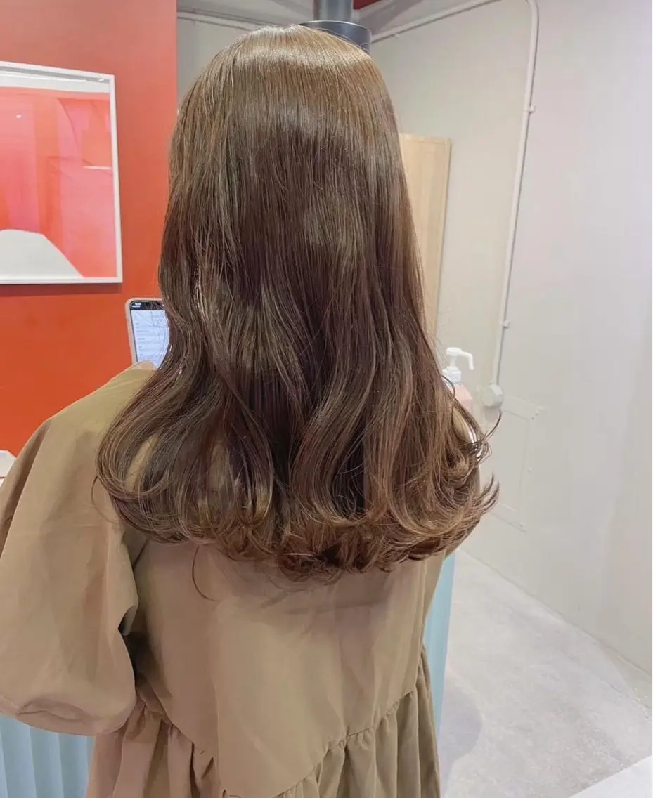 セミロング カラー ヘアカラー レイヤーカット🍏 オリーブ/ののかのヘアスタイル