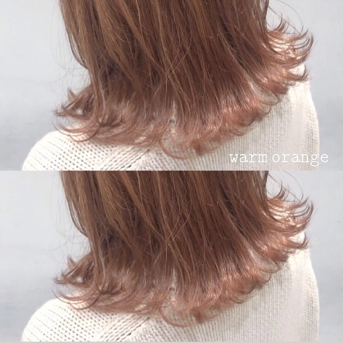 セミロング カラー ブリーチ オレンジ カット ヘアカラー トリートメント 韓国ヘア🇰🇷 トヨキトキコのヘアスタイル