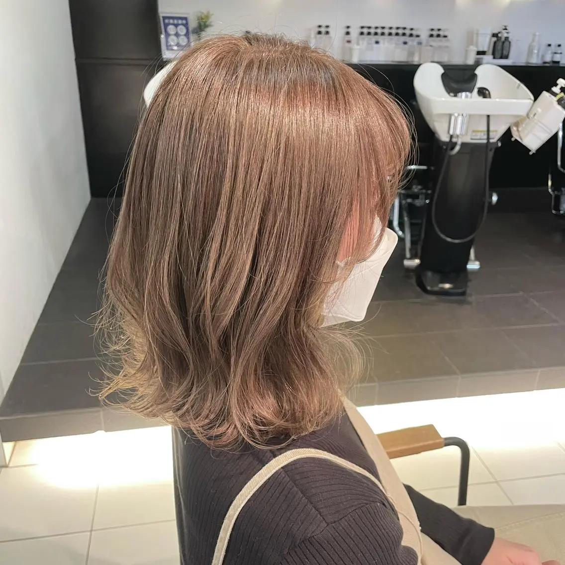 ミディアム カラー ベージュカラー ミルクティーベージュ 透明感カラー/ 寺田千雅子のヘアスタイル
