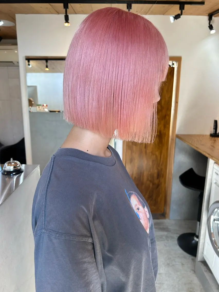 ショート カラー メンズ ピンクカラー カット ヘアカラー トリートメント 🧸艶々韓国ヘア 🧁mizunaのヘアスタイル