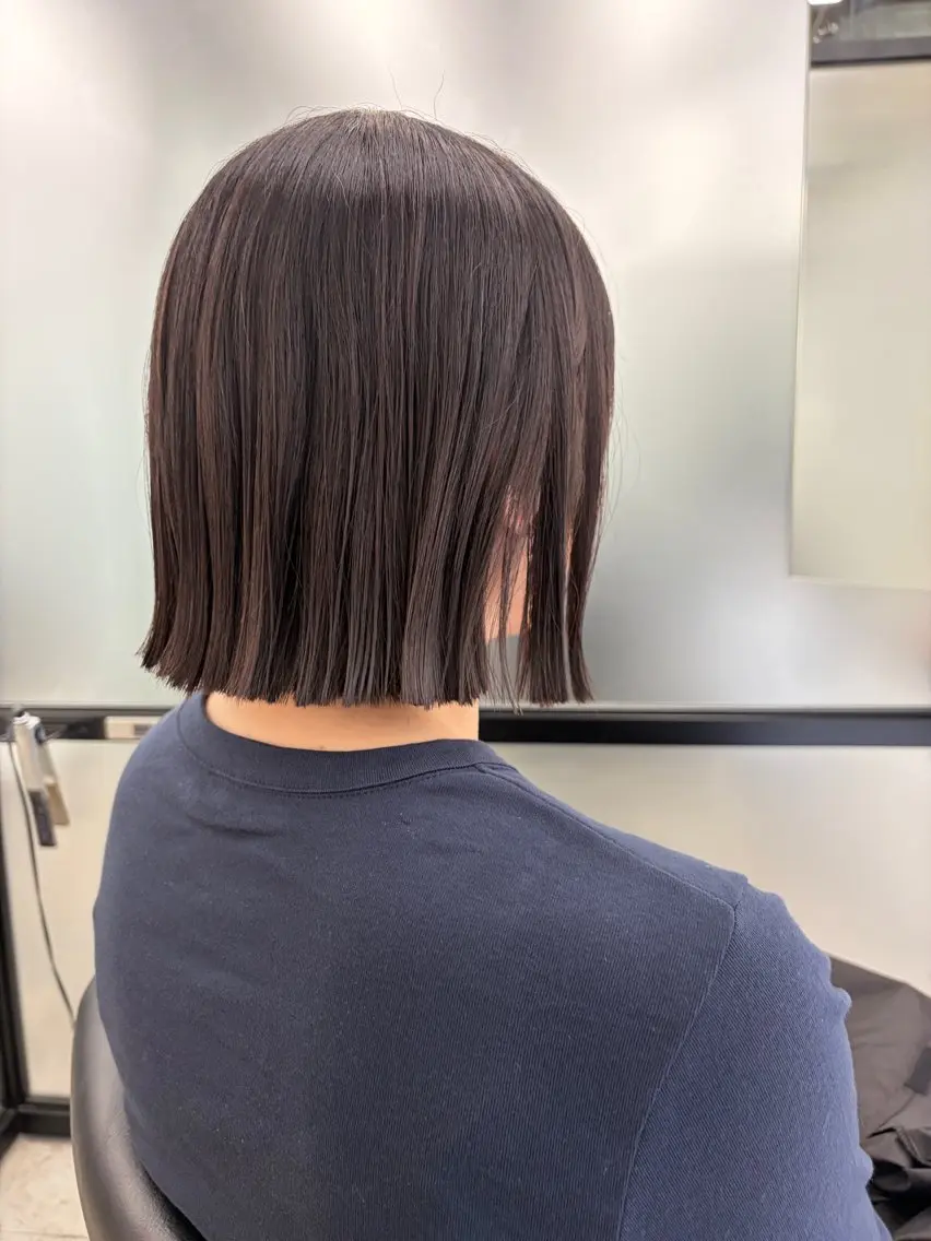 ショート パーマ カット 縮毛矯正 トリートメント ボブ/縮毛/レイヤー モトナリのヘアスタイル