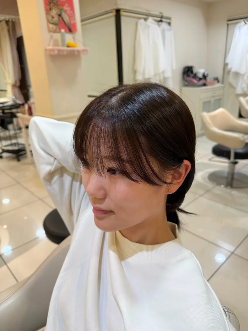 ミディアム カラー カット ヘアカラー ツヤ重視 ワンカラー🫧Mioのヘアスタイル