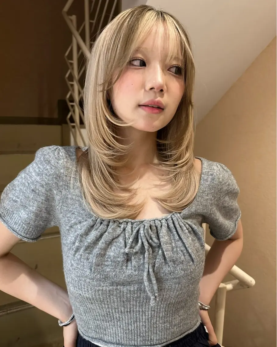 ロング ヘアカラー 🍇透明感カラー/ カットひかる🍒のヘアスタイル