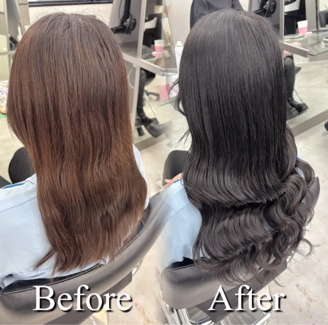 セミロング カラー シールエクステ 黒髪 ブリーチ ハイトーンカラー エクステ ヘアカラー エクステ ヘアセット 絶対可愛い宣言💝横 浜エクステみさき🪄のヘアスタイル