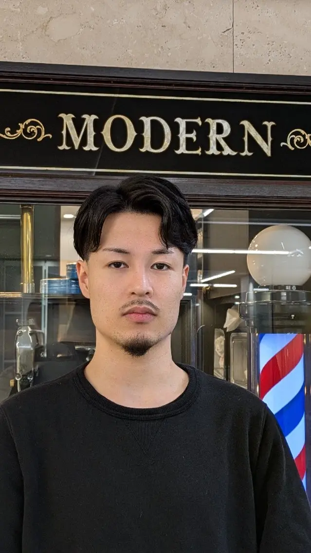 ミディアム 爰河 泰介のヘアスタイル