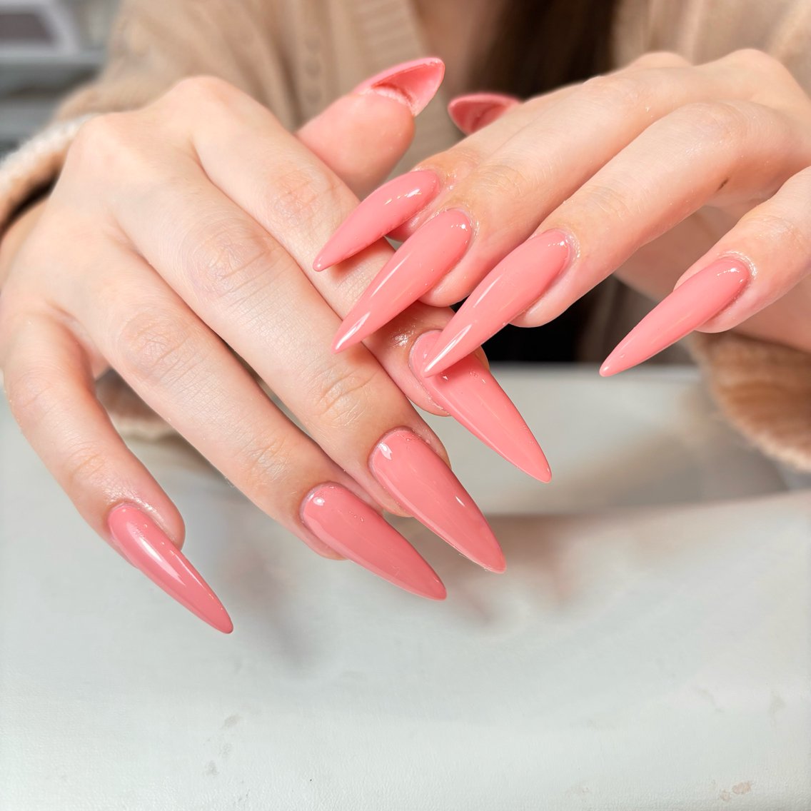 ネイル 桜ネイル 長さ出し フレンチネイル 韓国ネイル マグネットネイル Kiwami nailsalonのネイルデザイン