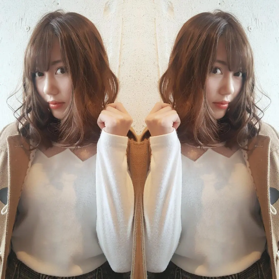 ミディアム アッシュ あらき ちさとのヘアスタイル