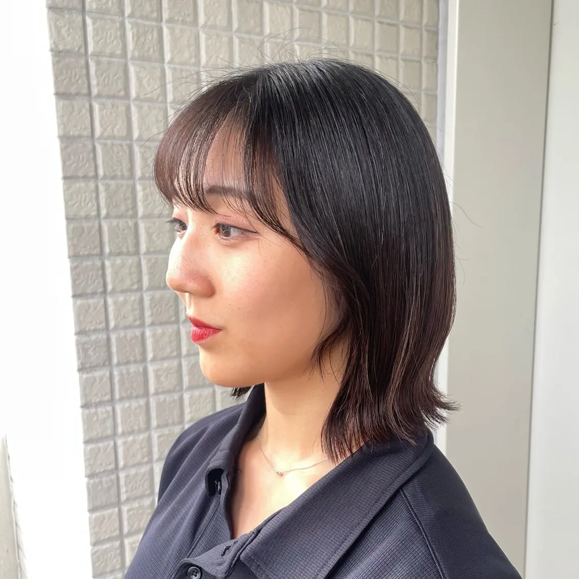 ショート ボブ 小顔カット 銀座：似合わせカラー オリーブ🫒アレンジのヘアスタイル