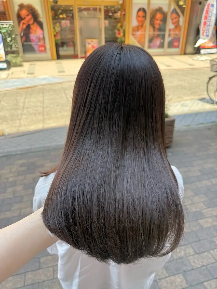 セミロング ピンクブラウン ✨艶髪✨ 奈須晴香のヘアスタイル