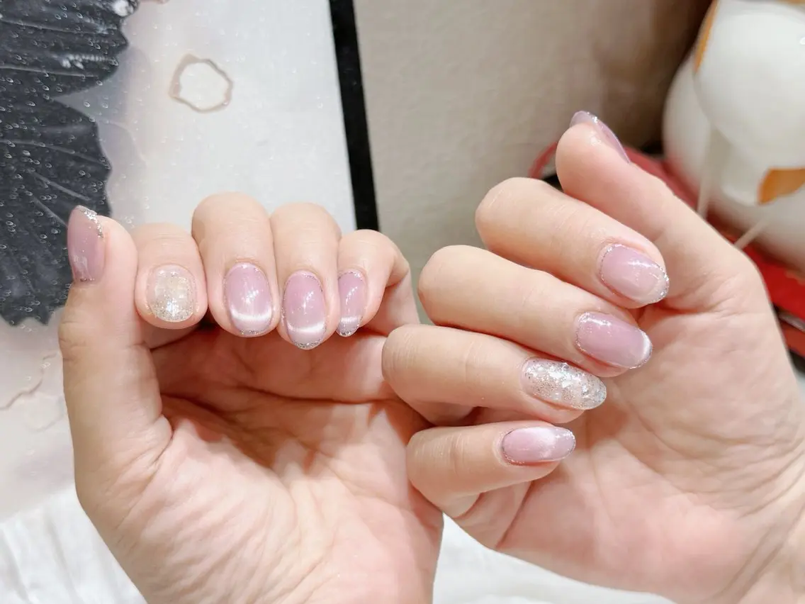 ネイル アートネイル フットネイル ジェルネイル ハート マグネットネイル babarla Nailのネイルデザイン