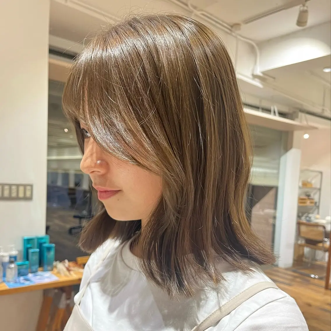 ミディアム カラー 外ハネヘア リナ✮レイヤーカット モデル様✮募集中のヘアスタイル